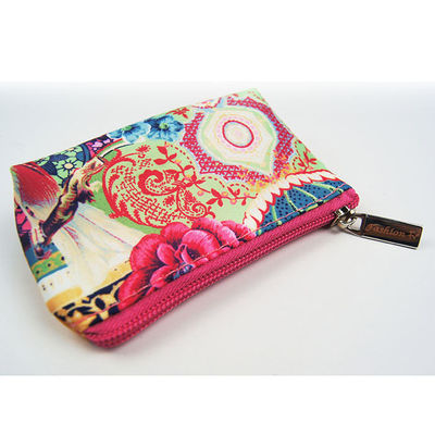 printing Polyester Canvas Cosmetic Bag Makeup Pouch For Women