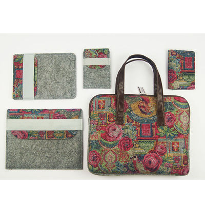 Printed Felt Laptop Sleeves Zip Slim Notebook Grey Laptop Case