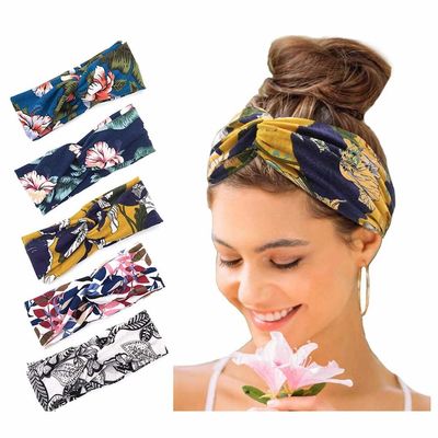 Women Boho Yoga Headbands Criss Cross Head Wrap Elastic Knot Hair Band Accessories