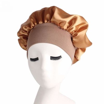 Silk Adjustable Breathable Head Wraps / Solid Women'S Night Hair Bonnets