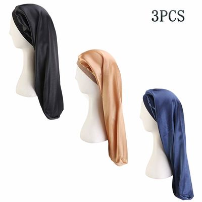 Dreadlock Curly Hair Satin Head Scarf For Sleeping Extra Large Floral Patterns