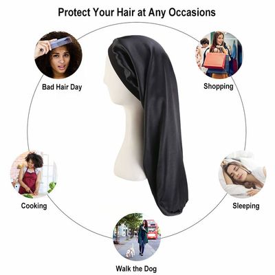 Dreadlock Curly Hair Satin Head Scarf For Sleeping Extra Large Floral Patterns