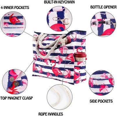 Waterproof Tarpaulin Tote Bag Extra Large Canvas Beach Bag 4 Inner Pockets For Travel Gym Swim