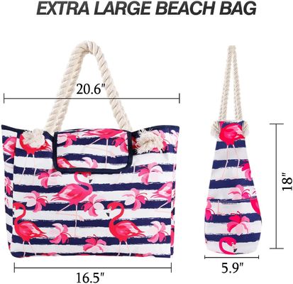 Waterproof Tarpaulin Tote Bag Extra Large Canvas Beach Bag 4 Inner Pockets For Travel Gym Swim