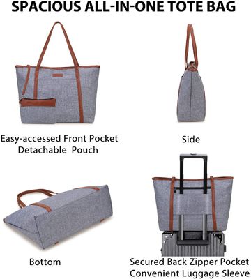15.6 Inch Large Laptop Tote Bag Purse Work Bag For Women Multiple Compartments 50kg