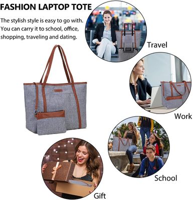 15.6 Inch Large Laptop Tote Bag Purse Work Bag For Women Multiple Compartments 50kg