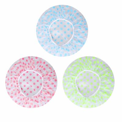 Waterproof Reusable Plastic Shower Cap Curly Hair Elastic For Women Ladies Spa