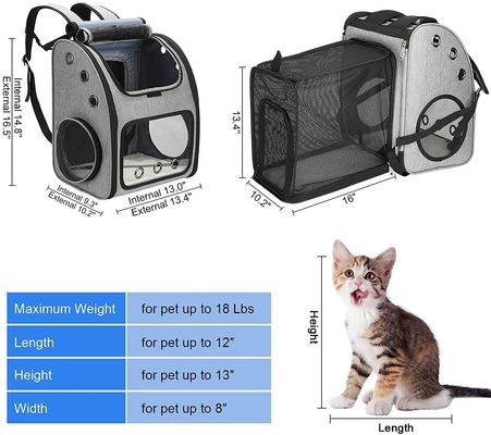 Expandable Dog Pet Carrier Backpacks 25 Lbs For Hiking