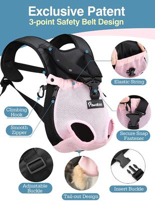 Adjustable Front Dog Carrier Backpack Leg Out Pet Travel Organizer Bag Polyester Fiber