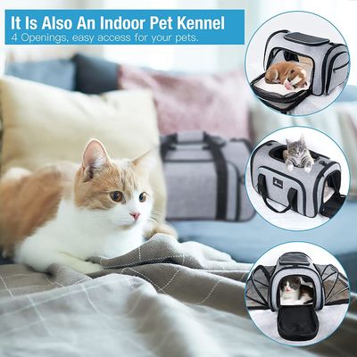 4 Sides Airline Approved Cat Backpack Oxford Fabric Small Dog Carriers For Hiking
