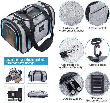4 Sides Airline Approved Cat Backpack Oxford Fabric Small Dog Carriers For Hiking