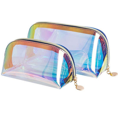 Holographic  Cosmetic Makeup Bags Transparent Iridescent Cosmetic Brushes Case