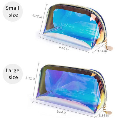 Holographic  Cosmetic Makeup Bags Transparent Iridescent Cosmetic Brushes Case