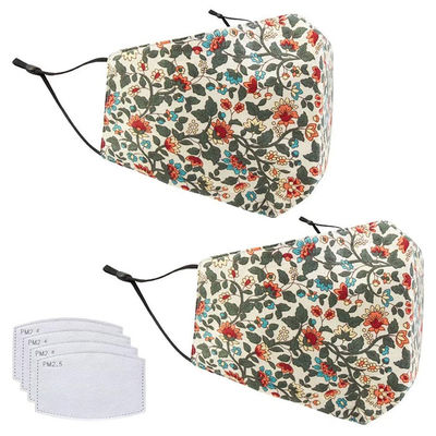 Washable Reusable 3 Layer Fabric Face Mask With Nose Wire Filter Pocket