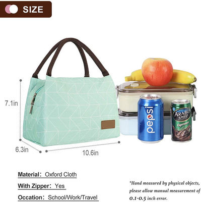 Geometry Green Reusable Lunch Bags Cooler Tote Modern Picnic Lunch Bag