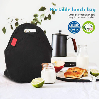 Thick Reusable Lunch Bags Neoprene Insulated Thermal Insulated Lunch Bag With Zipper
