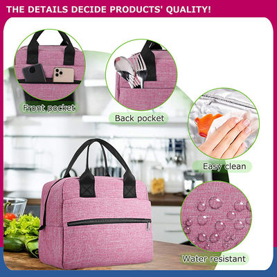 Pink Insulated Lunch Bag For Women Large Box  Reusable Lunch Boxes Cooler Tote