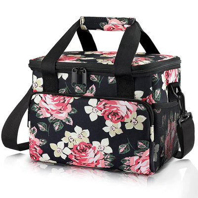Flower Reusable Lunch Bags , Large Lunch Cooler Bag With Adjustable Shoulder