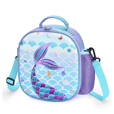 Little Mermaid Lunch Bag 3D Insulated Lunch Bag Girls Picnic Shiny Crossbody Waterproof