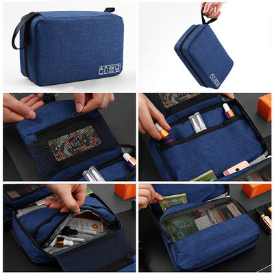 Oxford Mens Leather Shaving Bag Waterproof Hanging Toiletry Bag