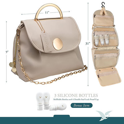 Fashionable Stylish Cosmetic Bags For Women PU Travel Size Toiletries Kit