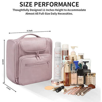OEM Large Toiletry Bag For Women And Men Hanging Leather Travel Makeup Bag