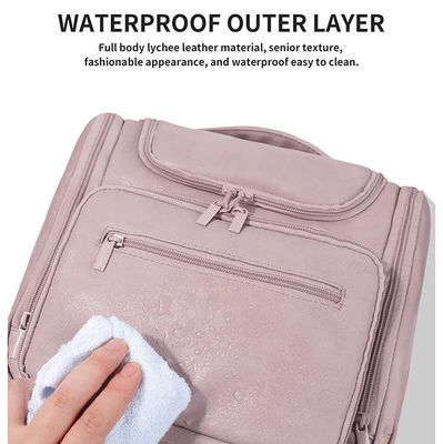 OEM Large Toiletry Bag For Women And Men Hanging Leather Travel Makeup Bag