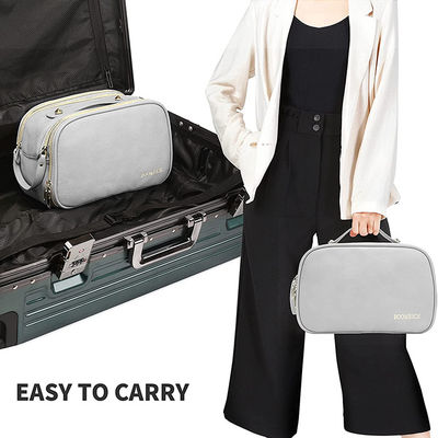 Large Travel OEM Toiletry Makeup Bag For Women PU Water Resistant Tote Bag