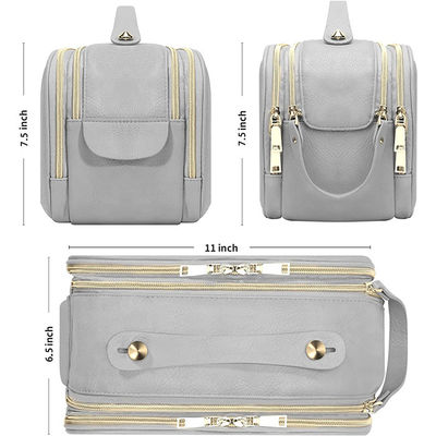 Large Travel OEM Toiletry Makeup Bag For Women PU Water Resistant Tote Bag