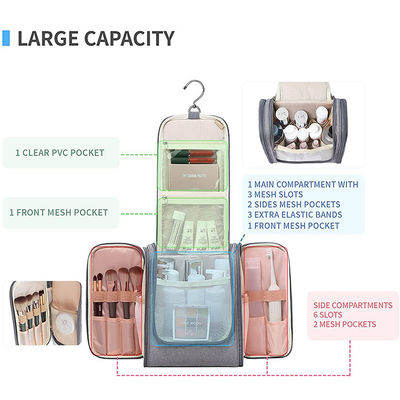 Bathroom Toiletry Makeup Bag Womens Hanging Toiletry Bag With Metal Swivel Hook