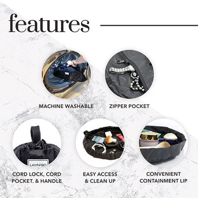 Protable Travel Cosmetic Bag For Women Quick-Pull Drawstring Accessories Organizer