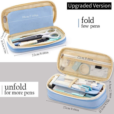 Office School 3 Zipper Pencil Case ODM  Stationery Organizer Pouch High Capacity