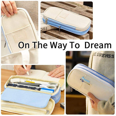Office School 3 Zipper Pencil Case ODM  Stationery Organizer Pouch High Capacity