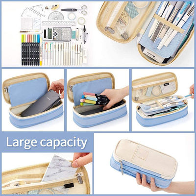Office School 3 Zipper Pencil Case ODM  Stationery Organizer Pouch High Capacity