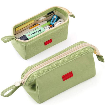 School Zipper Pencil Cases Canvas Large Capacity Pencil Pouch For Teen Girl Boy  AZO Free