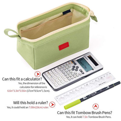 School Zipper Pencil Cases Canvas Large Capacity Pencil Pouch For Teen Girl Boy  AZO Free
