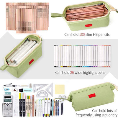 School Zipper Pencil Cases Canvas Large Capacity Pencil Pouch For Teen Girl Boy  AZO Free