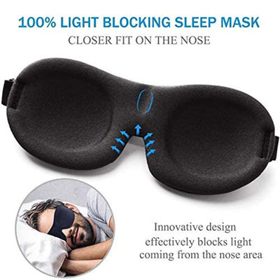 Super Soft Polyester 3D Eye Cover Contoured Sleep Eye Mask With Adjustable Straps