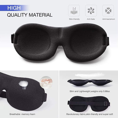Super Soft Polyester 3D Eye Cover Contoured Sleep Eye Mask With Adjustable Straps