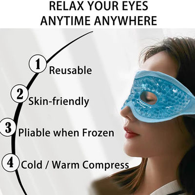 Plush Backing Cooling Eye Mask , Reusable Gel Eye Mask For Sleeping