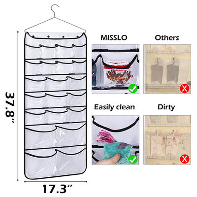 Large Waterproof Hanging Packing Organizer Closet 42 Pockets over the door vinyl organizer