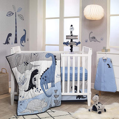 Baby Dinosaur Polyester Stuffed Animals Toy Blue Gray PP Cotton Plush