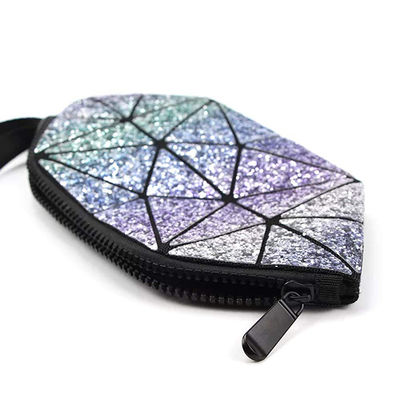 Geometric Foldable Cosmetic Pouch Cute Small Travel Makeup Bag With Zipper