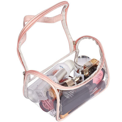 Glitter Heavy Duty Clear Tote Bag Waterproof PVC Transparent Makeup Bag Organizer Travel