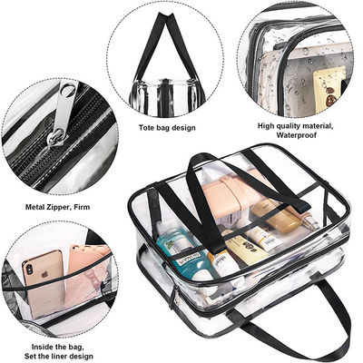Clear Cosmetic Makeup Bags Transparent Thick PVC Zippered Toiletry Bag