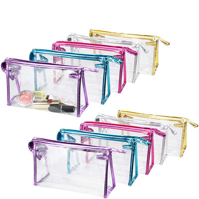 Transparent Waterproof Cosmetic Bag, PVC Clear Makeup Organizing Bags With Zipper Perfect for Bathroom