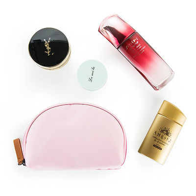 CMB21009 Half Moon Cosmetic Bag Handy PU Large Leather Makeup Bag For Women Girls