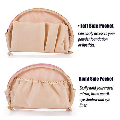 CMB21009 Half Moon Cosmetic Bag Handy PU Large Leather Makeup Bag For Women Girls
