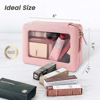 OEM Clear Zip Makeup Bag / Travel Toiletry Cosmetic Bags Beauty Organizer For Women Girls
