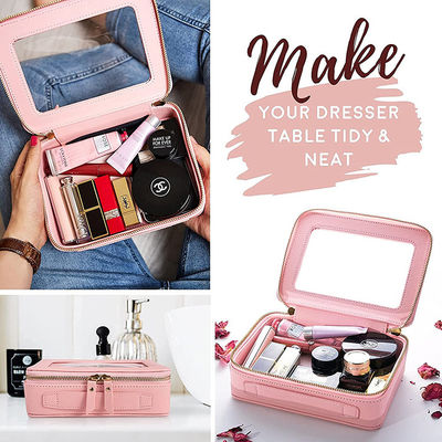 OEM Clear Zip Makeup Bag / Travel Toiletry Cosmetic Bags Beauty Organizer For Women Girls